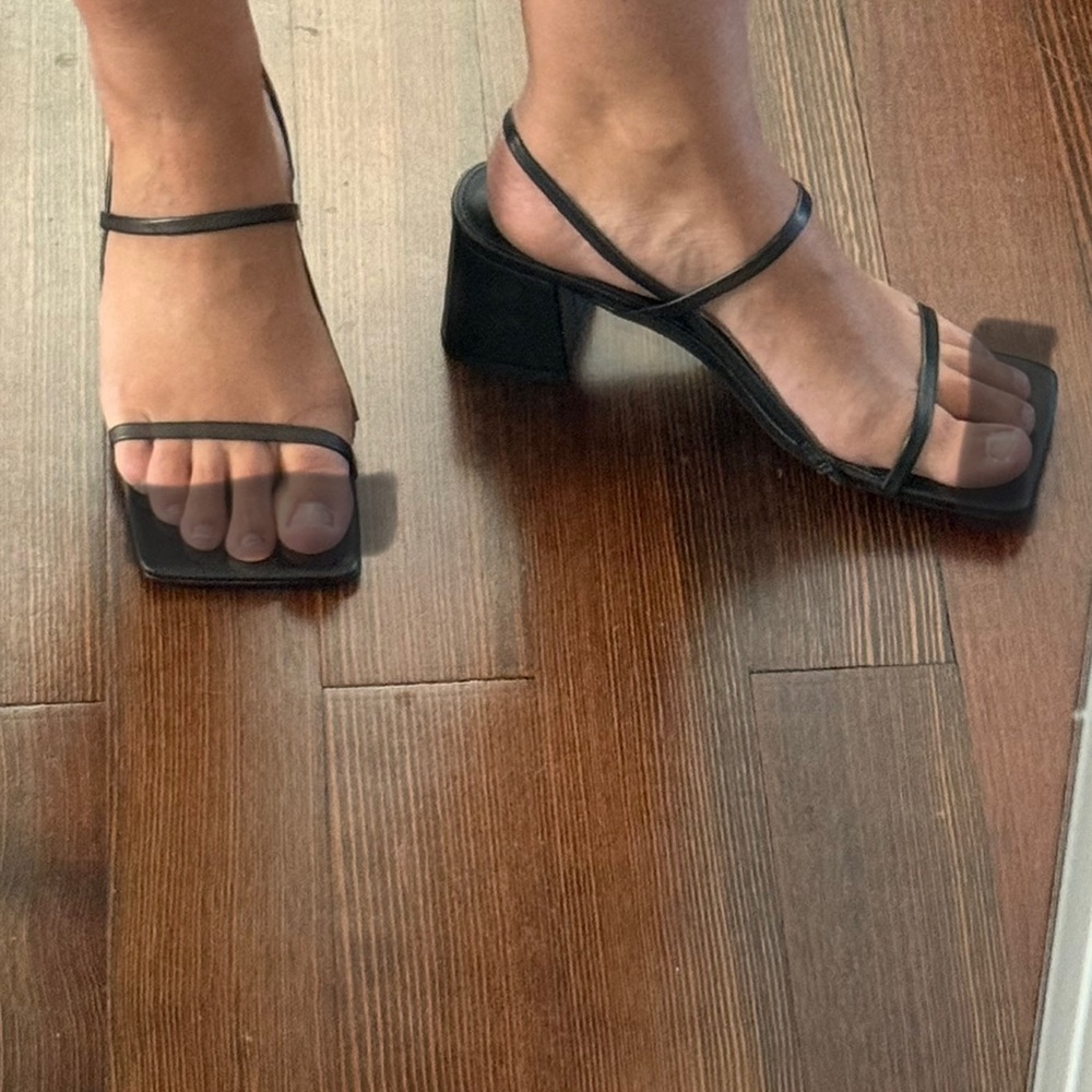 Public Desire Black Strappy Heels
